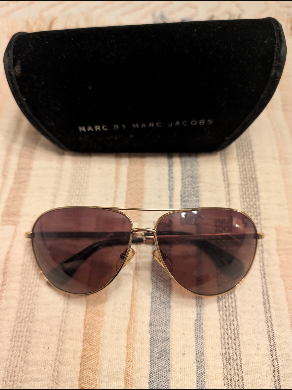 Marc by Marc Jacobs Women's Gold Aviator Sunglasses